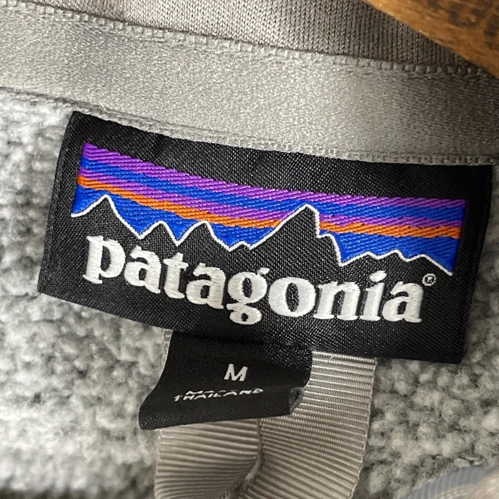 Patagonia Better Sweater Womens Size Medium White Gray 1/2 Zip Outdoors Comfort‎